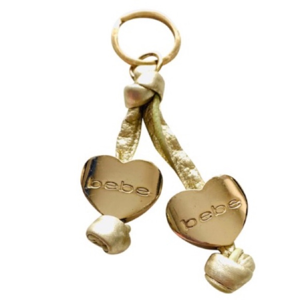 Bebe Gold Hearts Keychain